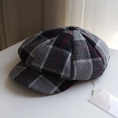 체크팔각모