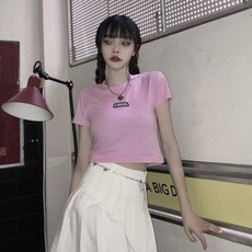 여신 여성용 트랜드 숏 크롭 티셔츠