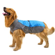 BROTHER PET 中大型犬運動防水擋風雨衣, 藍色