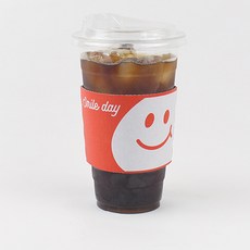 아이엔피 PET 98mm 아이스컵 바디 550ml + 드링킹 리드 + 스마일 홀더 레드 세트, 50세트