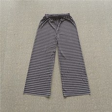 구디프 여성용 패턴 스트레이트 핏 밴딩 팬츠