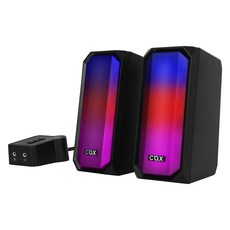 COX 2채널 USB RGB 블루투스 스피커, CS03, 블랙