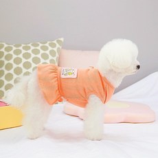 Coco studio 寵物Coco花朵荷葉邊洋裝, 橘色, 1個