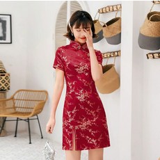 Opry 性感合身大尺碼旗袍迷你一件式服裝