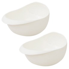 THE ZAKKA 洗米瀝水籃 中號28x20x14公分 象牙白色 2入, PP塑料材質, 中號(28 x 20 x 14cm), 象牙白, 2個
