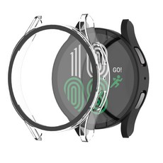 모란카노 갤럭시워치 풀커버 케이스 40mm 2종 세트, 투명, 블랙