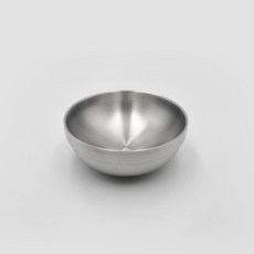 雙層不鏽鋼霧面湯碗 直徑16cm, 1個, 單色