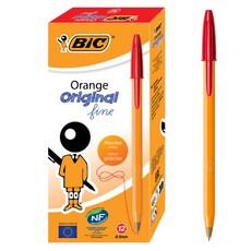 BIC 比克 橘子原味原子筆 0.8mm, 1盒, 紅色