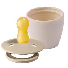 BIBS 컬러 고무 쪽쪽이 + 실리콘 화분캡 세트, 2단계(6~18개월), 샌드(쪽쪽이), 아이보리(화분캡)