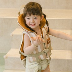 루나스토리 유아용 힙쉴드 머리보호 물놀이 구명조끼, 베이지, 1개 베이지, 1개