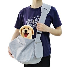 큐러스펫 반려동물 망사덮개형 슬링백, 그레이, 1개