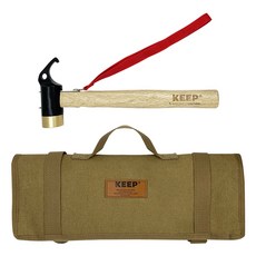 KEEP 캠핑 소프트 멀티 툴 파우치 + 황동 파운딩 해머 세트, 탄(파우치), 단일색상(해머), 1세트
