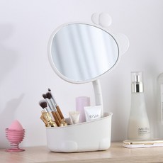 기린모양 탁상 수납 거울, 흰색