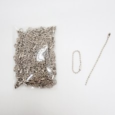 마다꾸미 볼체인 컬러군번줄 줄구슬 12cm, 메탈실버, 100개 메탈실버, 100개