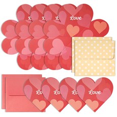 투영디자인 하트 크로버 폴딩 편지지 8p + 봉투 4p 세트, 하트러브(편지지), 랜덤발송(봉투), 1세트