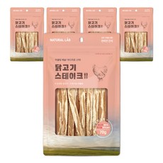 내츄럴랩 강아지 건강한육포 스테이크, 닭, 70g, 5개