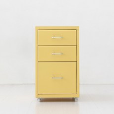 마켓비 FIHA 낮은서랍장 2.1단 사무용수납장, 옐로우