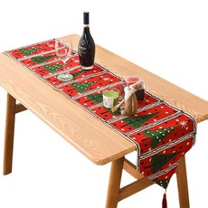 블럭마트 크리스마스 장식 테이블 러너 플래그, TYPE3, 35 x 180 cm, 1개