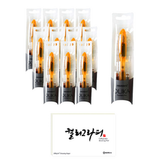 모나미 올리카 만년필 본품 12p + 카트리지 24p + 동아 캘리그라피 패드 60p 세트, F, 골든옐로우(만년필)