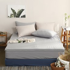 LINTTON 床墊套 + 內飾材料 + 枕套 2件套, 銀灰