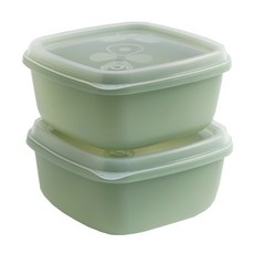 실리콘 전자레인지 냉동 밥팩 용기 370ml, 그린, 2개