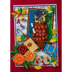 보석비즈십자수부엉이