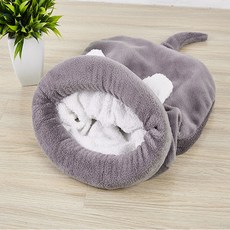 데이소이 보들보들 포켓형 고양이 숨숨집, 그레이, 1개