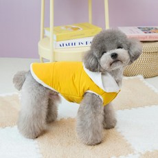Coupetz 狗狗輕量連帽背心, 黃色, 1個