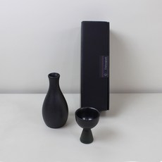 달소금 도자기 블랙 혼술 선물세트 숲, 1세트, 호리병도쿠리 + 손잡이술잔
