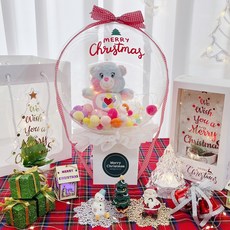 LOVELY FARM Merry Christmas角色玩偶氣球+壓克力樹+購物袋組 Care Bears, True Heart Bear