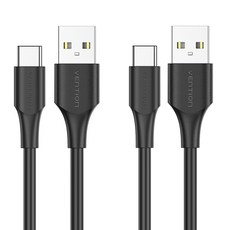 벤션 USB C타입 고속충전 케이블 CTH, 블랙, 2개, 1m