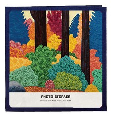 風景插畫封面記錄相冊 280*270*30mm, 2號(相冊)+白色(內頁), 60張