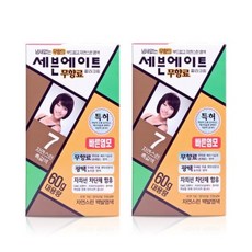 세븐에이트 칼라크림 염모제 60g, 7호 자연스런 흑갈색, 2개