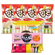 DANA 간식박스 2호 롯데햄 키스틱 400g + 400g + 사조 팝콘 오리지날 80g x 4p 세트, 1세트