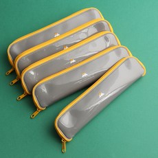 Inspoon PVC餐具袋, 5入, 5個, 灰色/黃色