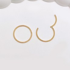 젤루나 써지컬 초슬림 베이직 기본 세그먼트 원터치링 귀걸이 12 x 0.8 mm P-15 2p