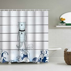 동물샤워커튼