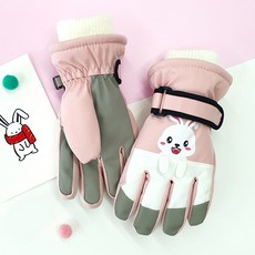 女童冬季兔子觸摸襯墊手套套裝