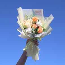 모리앤 티파니에서 아침을 장미비누꽃 꽃다발 소, 옐로우, 1개 - 이미지 4