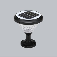 원하 LED 태양광 모래시계 문주 & 파이프 잔디등 주광색, 블랙