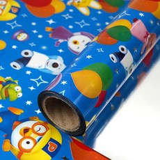 코코플러스 뽀롱뽀롱 뽀로로 롤 포장지 26.5cm x 12m, 파랑, 1개 파랑, 1개
