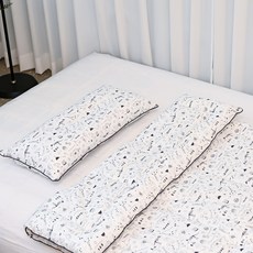 아띠블랑 아동용 순면 와이드 베개 + 차렵이불 세트, 디노월드