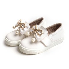 베베마루 여아용 원밴드 진주 팔자 단화