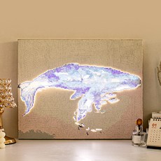 아트조이 DIY LED 캔버스형 보석십자수 40 x 50 cm, 푸른 고래, 1개
