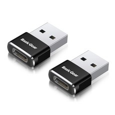 베이직기어 USB C to A 변환 젠더 C타입 어댑터 2p, 블랙, 22mm