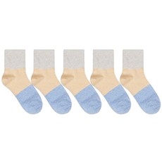 박군 여성용 학생용 메이 중목 양말 5족 세트