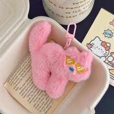 다다랜드 힙쟁이 고양이 인형 키링, 05 핑크, 1개, 10cm