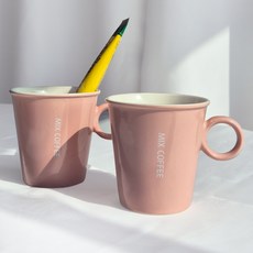 파울러스 뉴 믹스 커피 머그잔, 핑크, 2개