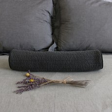 pomete 條紋绗縫圓柱枕, 45 x 10cm, 炭灰色