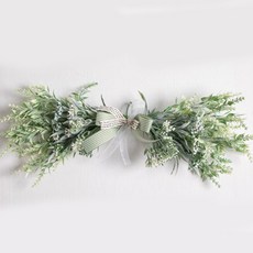 BABOSARANG 花 樹木 漿果 薰衣草花環, 白色